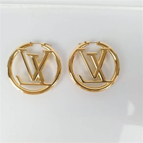 lv louise hoop earrings size|louis vuitton earrings hoops price.